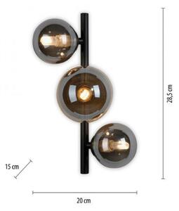 PAUL NEUHAUS LED nástěnné svítidlo černé kouřové a jantarové sklo moderní teplá bílá 3000K PN 9583-18