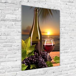 Vertikální Foto obraz skleněný svislý Hrozny a víno osv-64133419