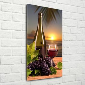 Vertikální Foto obraz skleněný svislý Hrozny a víno osv-64133419