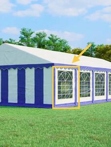 Bočnice 2x2m PVC - S oknem barva Modro-bílá