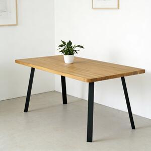 Jídelní stůl s masivní dubovou deskou Convex 1400 x 900 mm