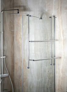 SAPHO 1301-09 závěsný držák ručníků na sprchovou zástěnu 60 x 73 x 12,5 cm, stříbrná