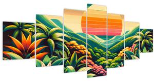 Obraz - Pestrobarevný západ slunce (210x100 cm)