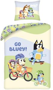 Bavlněné ložní povlečení Bluey - motiv Sportovní den - 100% bavlna - 70x90 cm + 140x200 cm