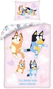 Bavlněné ložní povlečení Bluey - motiv Taneční nálada - 100% bavlna - 70x90 cm + 140x200 cm