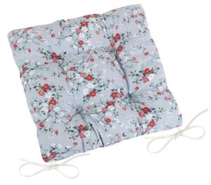 Bellatex Sedák DITA prošívaný 40x40 cm Kvítí Šedá,Červená,Bílá