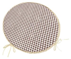 Bellatex Sedák BERTA kulatý hladký průměr 40 cm Kostička Hnědá