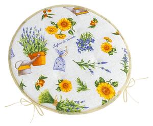 Bellatex Sedák EMA kulatý hladký průměr 40 cm Levandule Fialová,Žlutá