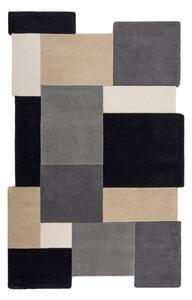 Černo-šedý ručně tkaný vlněný koberec 120x180 cm Collage Monochrome – Flair Rugs