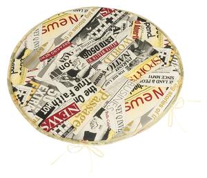 Bellatex Sedák Adéla kulatý hladký průměr 40 cm Noviny Červená,Černá,Bílá