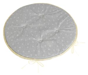 Bellatex Sedák Adéla kulatý hladký průměr 40 cm Pnoucí kvítek Šedá,Bílá