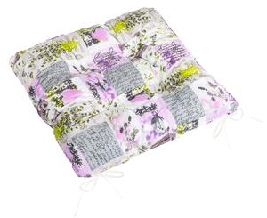 Bellatex Sedák Adéla prošívaný 40x40 cm Patchwork Šedá