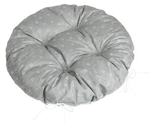 Bellatex Sedák Adéla prošívaný kulatý průměr 40 cm Pnoucí kvítek Šedá,Bílá