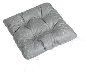 Bellatex Sedák Adéla prošívaný 40x40 cm Pnoucí kvítek Šedá,Bílá