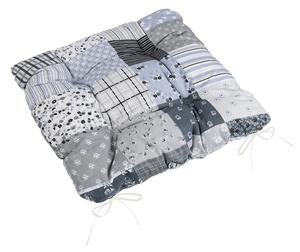 Bellatex Sedák Adéla prošívaný 40x40 cm Patchwork Šedá