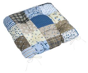 Bellatex Sedák Adéla prošívaný 40x40 cm Patchwork Modrá