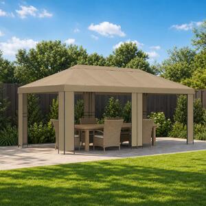 Zahradní altán 6 x 3 m Béžová Polyester a ocel 190 gsm 3376007