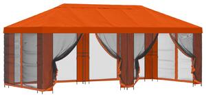 Zahradní altán se stěnami 6 x 3 m Oranžová Polyester a ocel