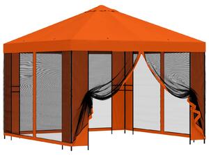 Zahradní altán se stěnami 3 x 3 m Oranžová Polyester a ocel