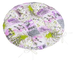 Bellatex Sedák Adéla prošívaný kulatý průměr 40 cm Patchwork Šedá