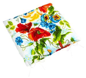 Bellatex Sedák Gita prošívaný 40x40 cm Vlčí mák Červená,Modrá,Bílá