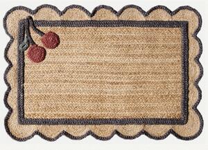 Diamond Carpets India, Ručně vázaná rohožka Berry SM-16 Natural Black, 50x80, béžová, chodba / předsíň
