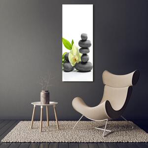 Vertikální Foto obraz na plátně Orchidej a kameny ocv-68592259