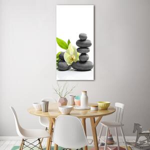 Vertikální Fotoobraz na skle Orchidej a kameny osv-68592259