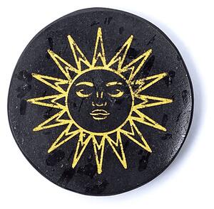 Turmalín černý (skoryl) - slunce – disk – tromlovaný kámen