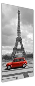 Vertikální Fotoobraz na skle Eiffelová věž auto osv-68974310
