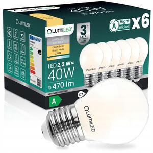 LED žárovka Lumiled E27 2,2 W 470 lm 2700 K kulička 6 ks