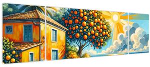 Obraz - Dům s pomeranči I. (170x50 cm)