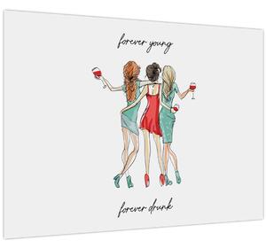 Obraz - Forever young, forever drunk (70x50 cm)