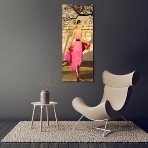 Vertikální Foto obraz fotografie na skle Žena v růžovém osv-70391019