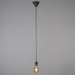 Moderní závěsná lampa černá s bílým odstínem 45 cm - Pendel
