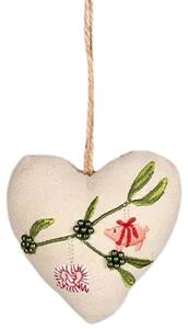 Det Gamle Apotek Bavlněná ozdoba Heart Mistletoe - Pretzel DGA217