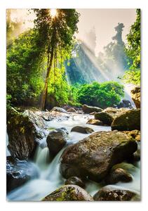 Vertikální Foto obraz skleněný svislý Vodopád v lese osv-71554377