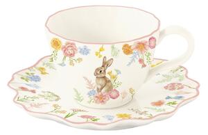 Porcelánový šálek s podšálkem Velikonoční zajíček 200 ml