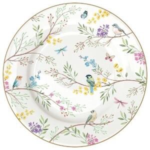 Sada 4 ks porcelánových dezertních talířů Rozkvetlá zahrada 19 cm