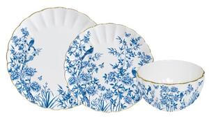 Porcelánová sada 3 ks talířů Modré květy