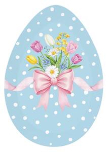 Porcelánový servírovací talíř Velikonoční vajíčko modrý