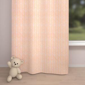 Biante Dětský bavlněný závěs Sandra SA-213 Listy na meruňkově oranžovém 130x140 cm