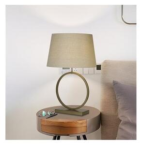 Searchlight EU93102NA Velká stolní lampa ELEGANT bronzová & stínidlo NATURAL