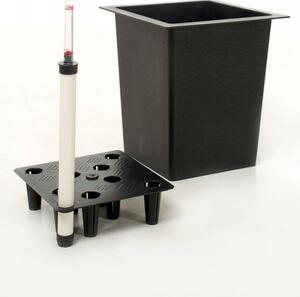 Plastová hranatá vnitřní vložka 34, 32*34*34 cm, se zavlažovacím setem, černá