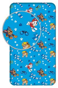 Jerry Fabrics Bavlněné napínací prostěradlo 90x200 + 25 cm - Tlapková patrola 578