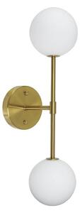 PR Home Sigma D nástěnné svítidlo, zlatá/opál, 2 světla 49 cm sklo