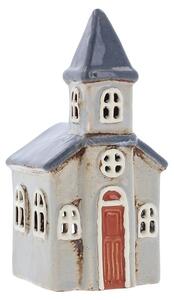 Keramický svícen Domek - Kostel 15 cm