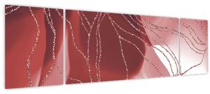 Obraz - Červená abstraktní květina N⁰1 (170x50 cm)