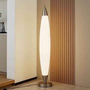 Lucande Stojací lampa LED Tarell, bílá/niklová, 146 cm, stmívatelná, stmívatelný, Bílá / opál, Obývací pokoj / jídelna, Plast, Moderní