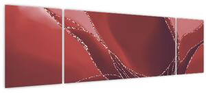Obraz - Červená abstraktní květina N⁰2 (170x50 cm)